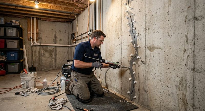 Basement Crack Repair in Glastonbury, CT