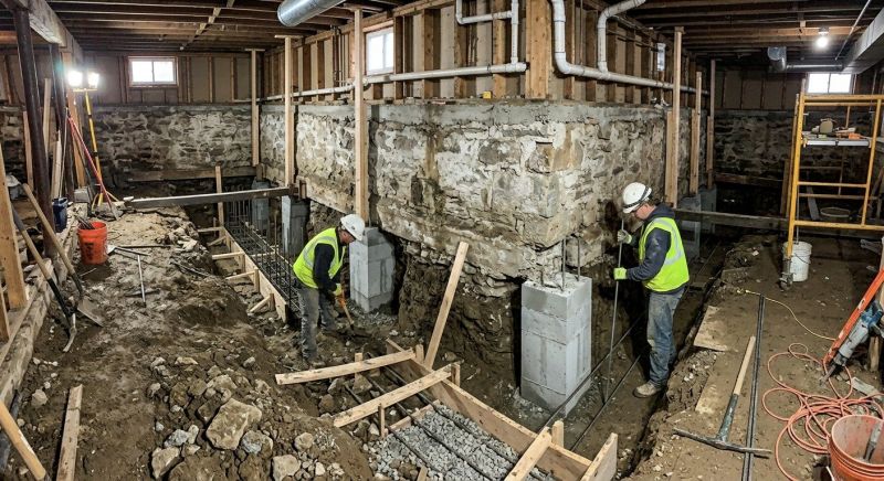 Basement Underpinning in Glastonbury, CT