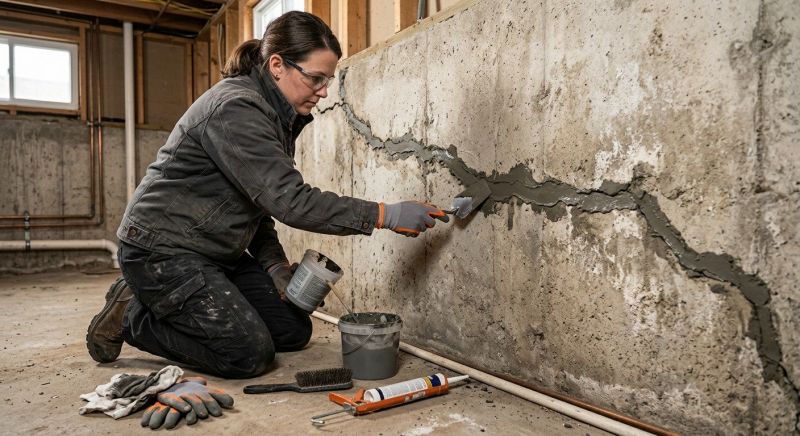 Cracked Basement Floor Repair in Glastonbury, CT