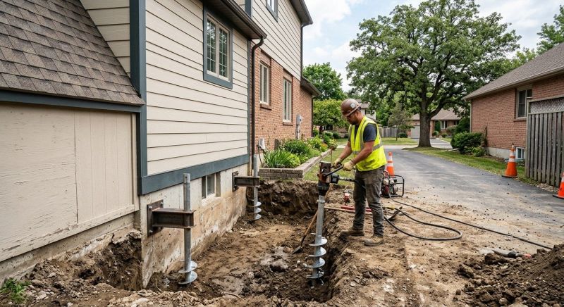 Helical Piers Installation in Glastonbury, CT