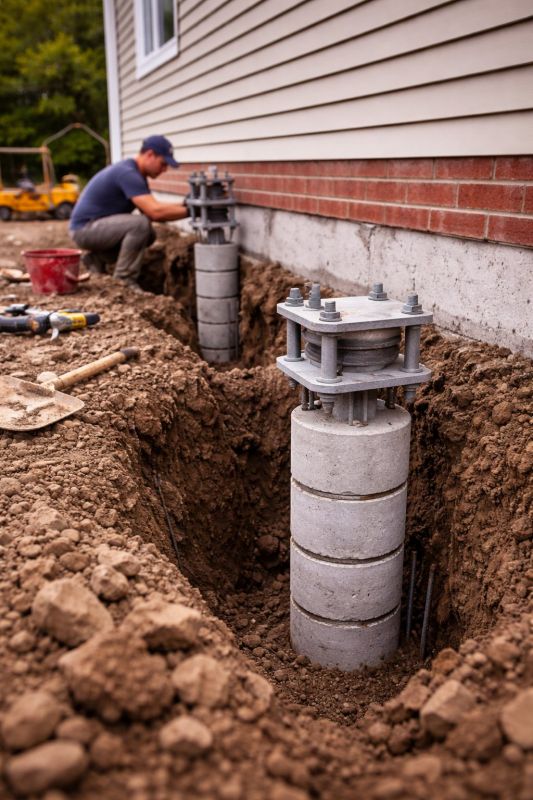 Helical Piers Installation in Glastonbury, CT
