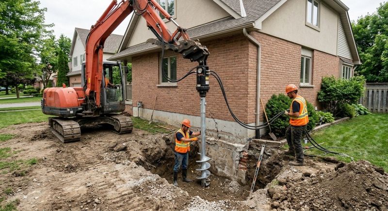 Helical Pile Installation in Glastonbury, CT