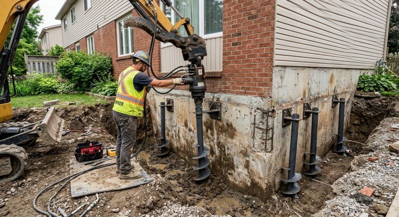 Helical Pile Installation in Glastonbury, CT
