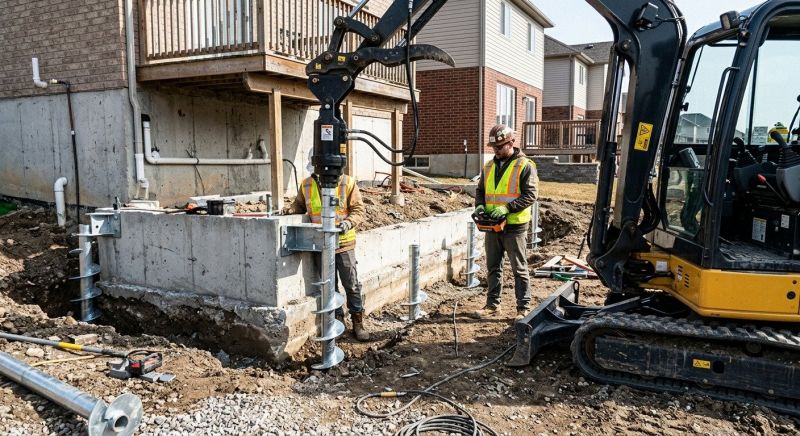 Helical Pile Installation in Glastonbury, CT
