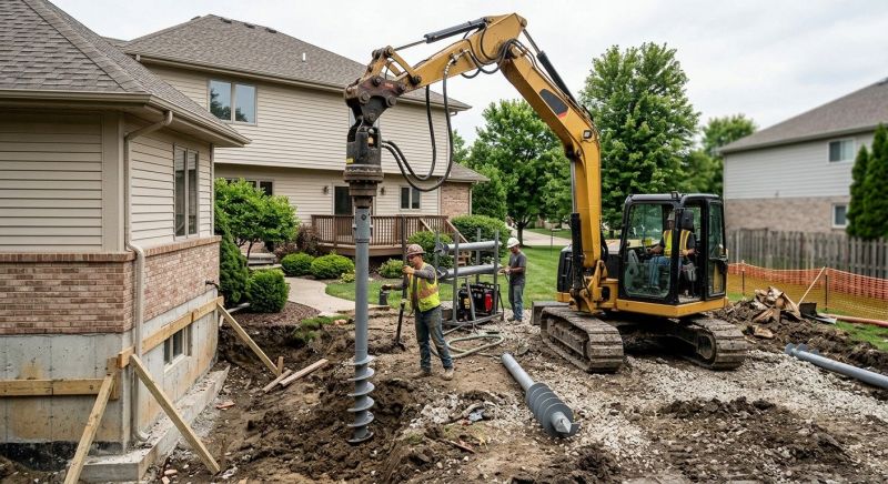 Helical Pile Installation in Glastonbury, CT