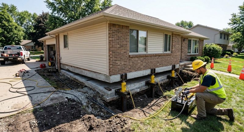 Sinking Foundation Lifting in Glastonbury, CT