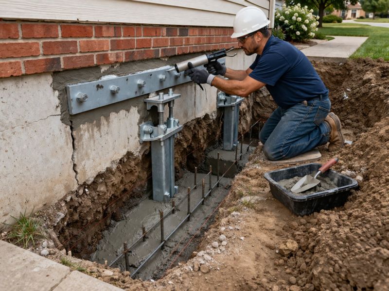 Sinking Foundation Repair in Durham, CT