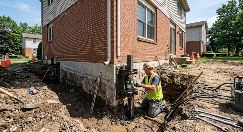 Sinking Foundation Repair in Glastonbury, CT
