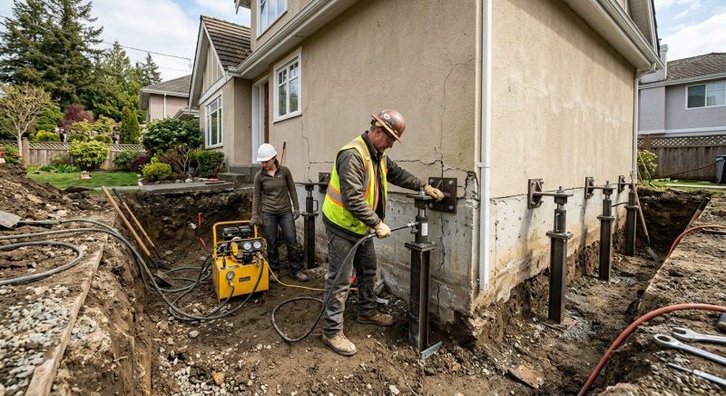 Sinking Foundation Repair in Glastonbury, CT