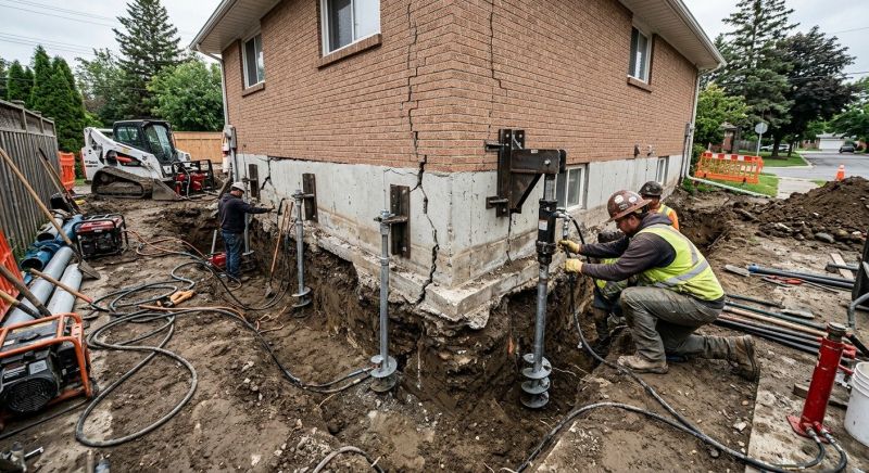 Sinking Foundation Repair in Longmeadow, MA