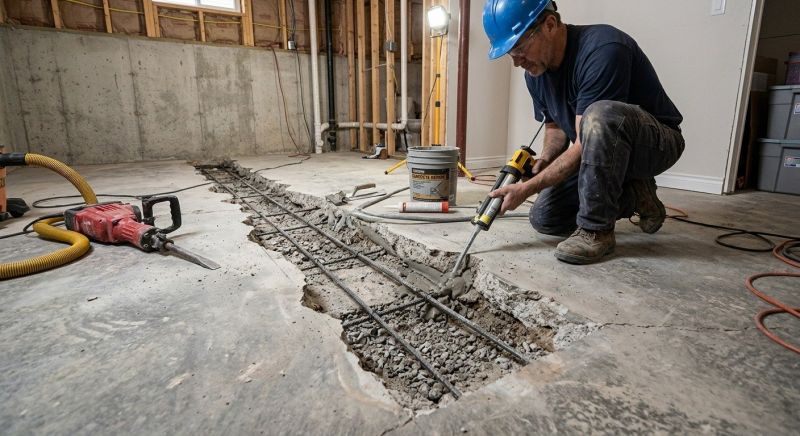 Slab Foundation Repair in Glastonbury, CT